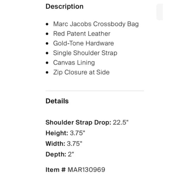 MARC JACOBS NIP🪢 RED L.E. PATENT LEATHER CROSSBODY BEAUTY BAG - Picture 7 of 9